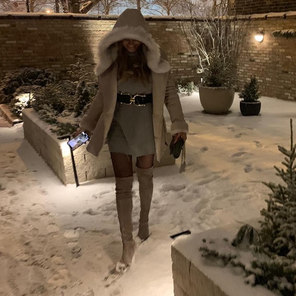 Lambskin Shearling Coat, real rabbit fur - Picture 6 of 13